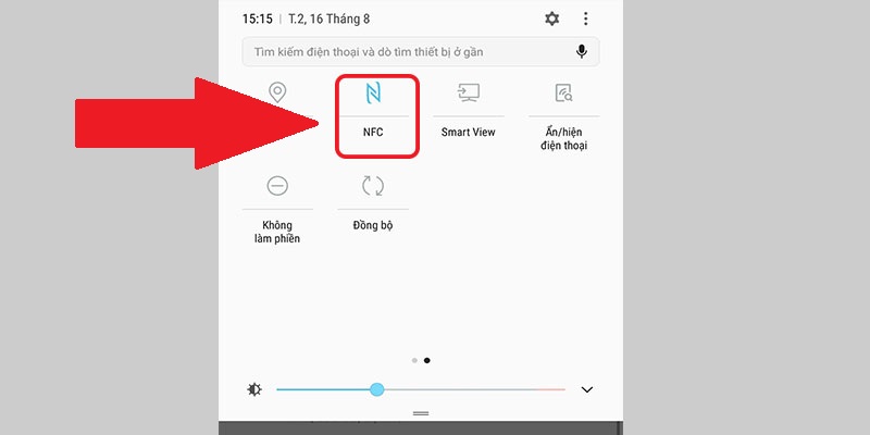 Bật NFC từ thanh thông báo nhanh trên điện thoại Android
