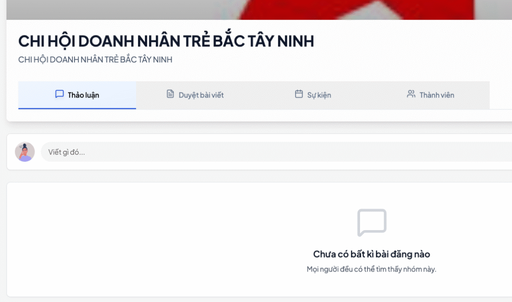 Trang nhóm Chi hội Doanh nhân trẻ Bắc Tây Ninh chưa có bài đăng